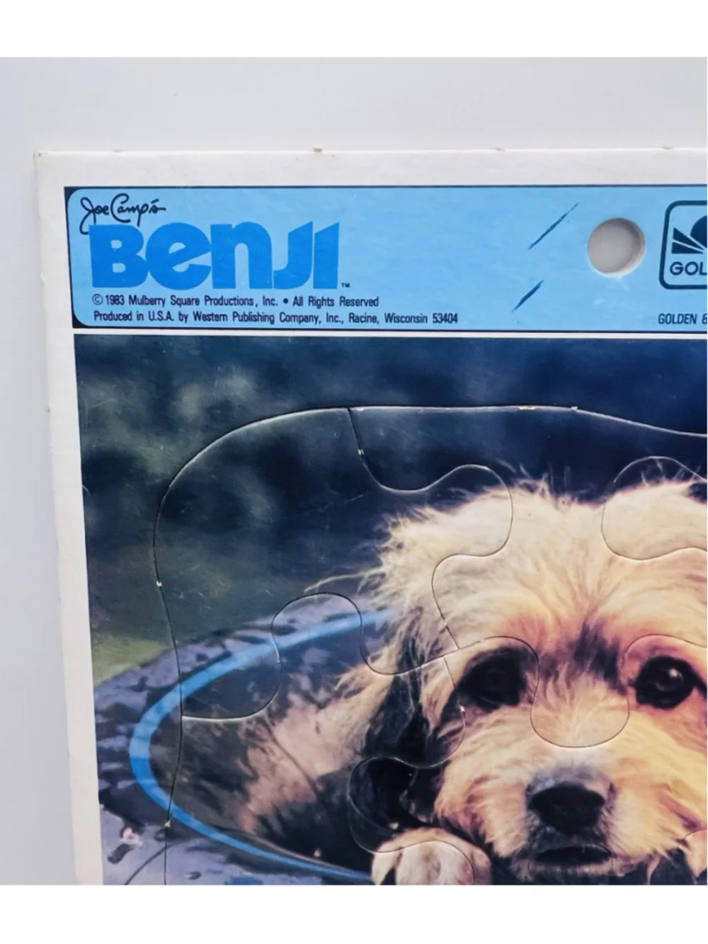 Vintage 1983 Benji Golden Frame Tray Puzzle